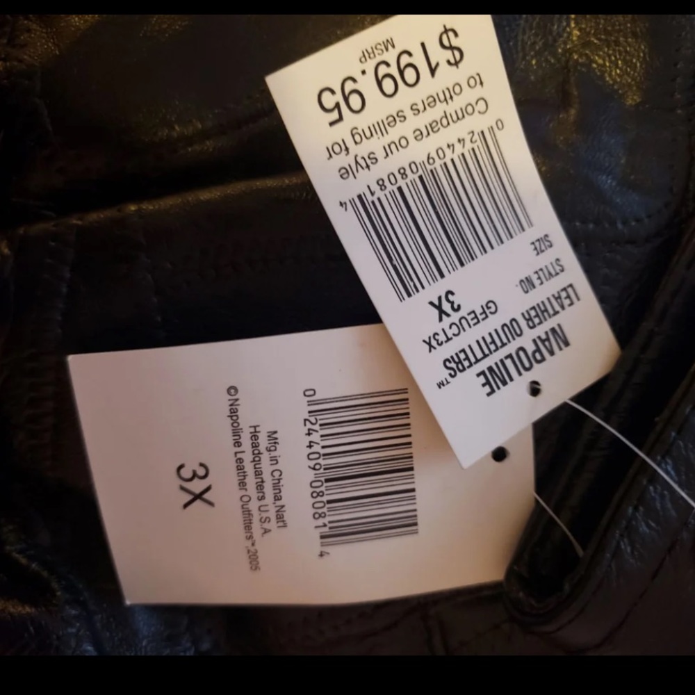 Leather Jacket Napoline 100% genuine 3XL